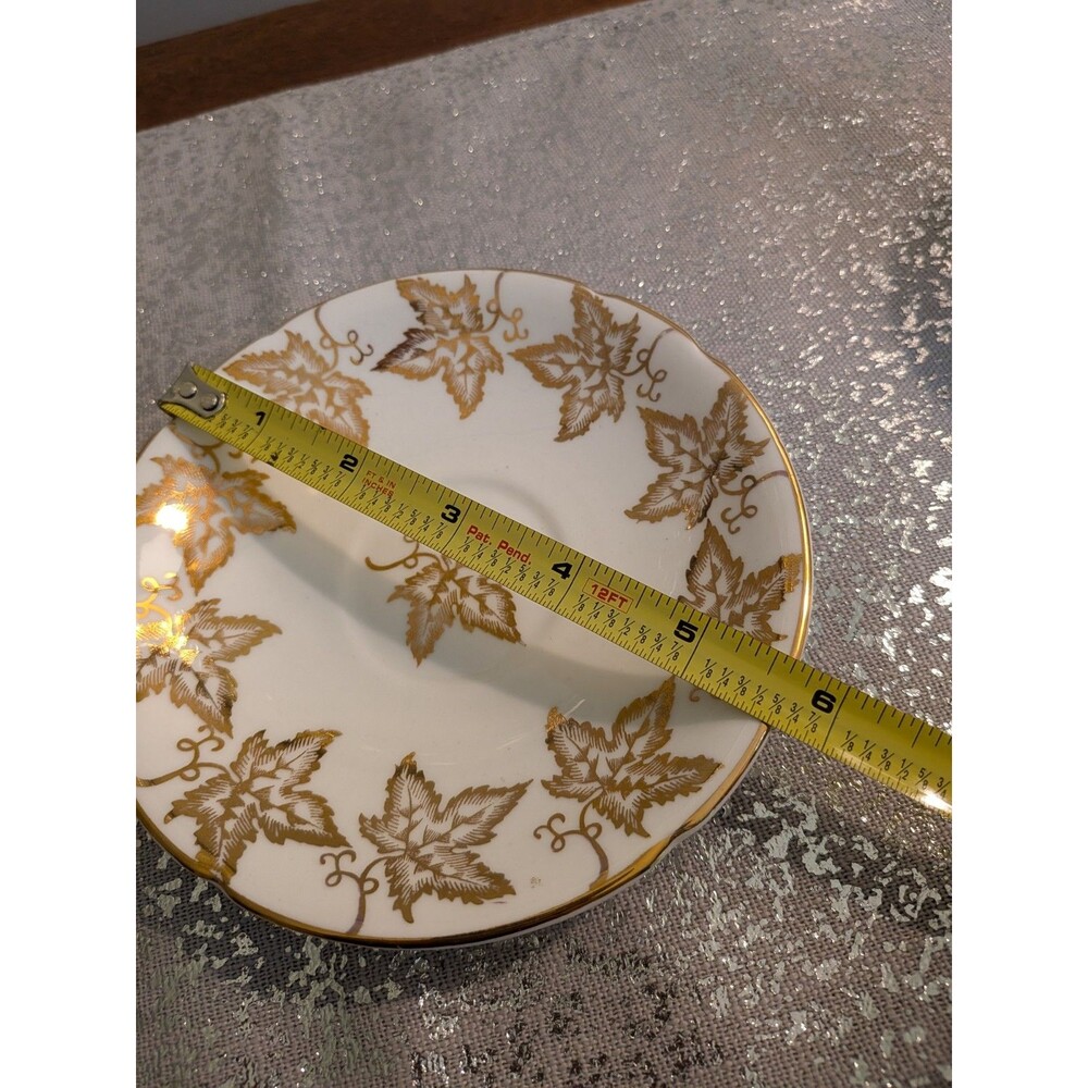 Stanley Vtg Gold Maple Leaf Tea Cup & Saucer Fine Bone China England Regency - Picture 11 of 11